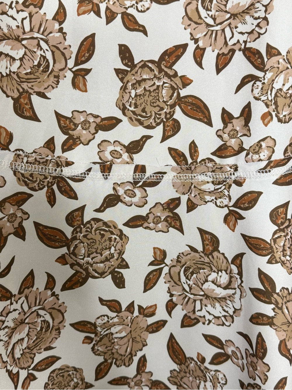 Neutral Floral Midi Skirt Romantic Cottagecore A-Line Skirt - Picture 6 of 12